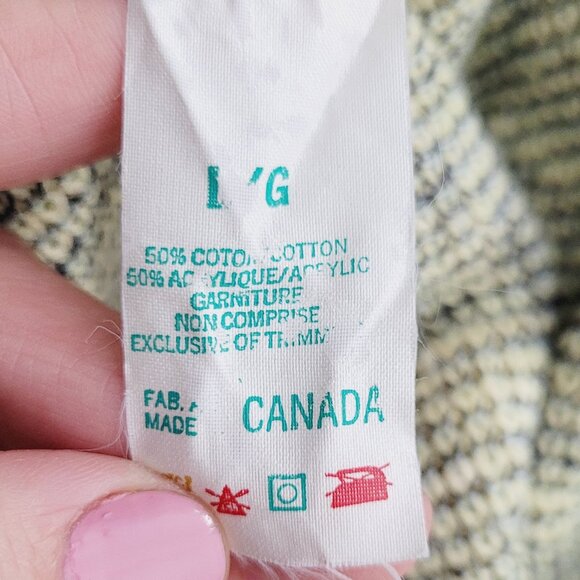 Prince Bellini Vintage Knit Preppy Yellow Gray Cotton Blend Cottagecore Sweater - Picture 10 of 13